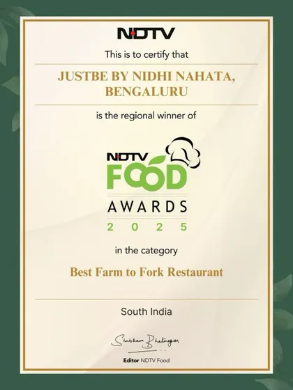 We are so proud to have been awarded the Best Farm-to-Fork Restaurant by NDTV Food Awards 2025. This award is a testament to our dedication to love, sustainability, and compassion.