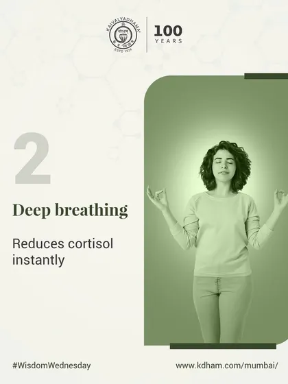 The simple act of taking a few deep, conscious breaths can instantly reduce cortisol levels, providing immediate relief from stress and anxiety.