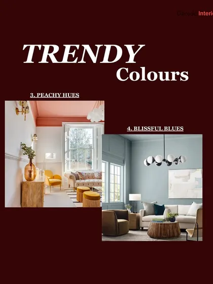 This slide from my color guide explores the use of peachy hues and blissful blues, two popular choices for creating serene and cheerful living spaces.