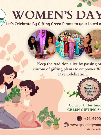 A poster for our Women's Day campaign, celebrating the tradition of gifting plants to empower and honor women.