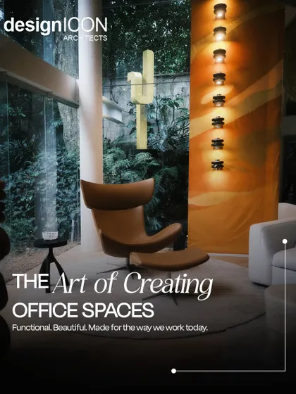 The cover image for our 'Art of Creating Office Spaces' series. It shows a comfortable lounge chair next to a large window overlooking greenery, emphasizing our goal to create functional, beautiful spaces for the way we work today.