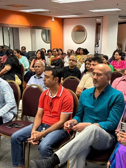 The audience at our Chicago concert, held in a more intimate hall. This setting allows for a very personal and engaging performance.