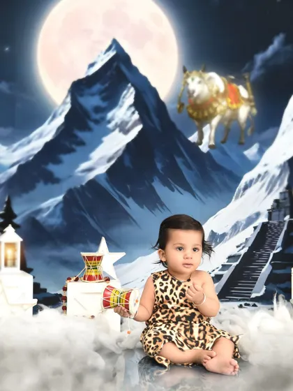 A divine portrait with Nandi in the background. This Shivratri-themed shoot is one of my most spiritual and visually stunning offerings.