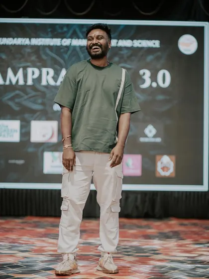 A happy moment on stage while judging a dance event at Soundarya Institute. I love the positive atmosphere of college festivals and the passion of the students.