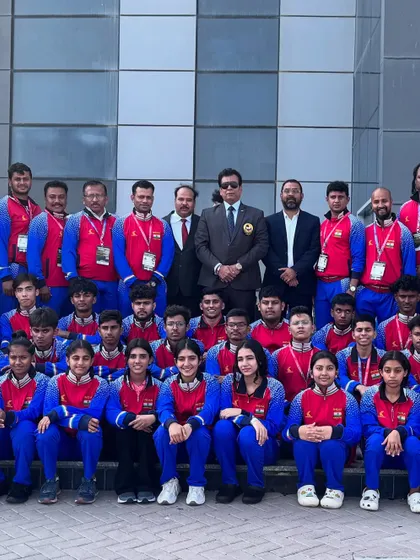 The KIO Indian Karate team at the WKF Karate1 Youth League in Fujairah, UAE. I accompany our teams to major international leagues to provide on-ground support and guidance.