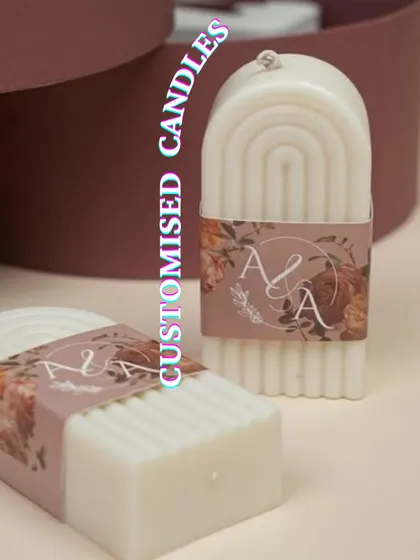 Customizing candles with the couple's initials is a popular choice for wedding favors and gifts.