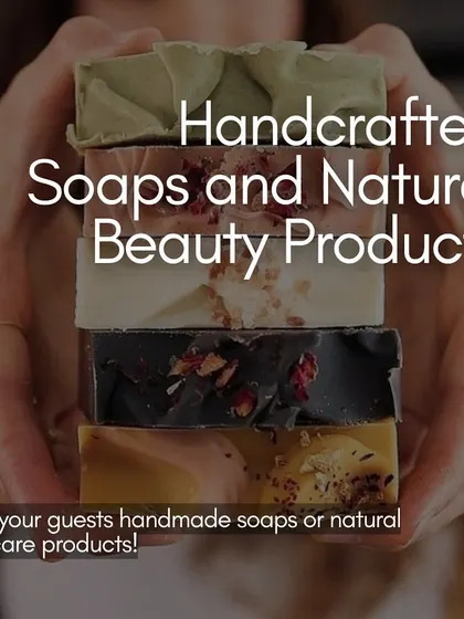 A creative wedding favor idea: handcrafted soaps and natural beauty products for guests.