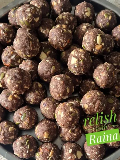 This platter is filled with my nutrient-dense Ragi Laddoos. Made with superfood ragi flour, pure ghee, and loaded with dry fruits, seeds, and dates, they are a delicious, gluten-free way to boost your iron and calcium intake.