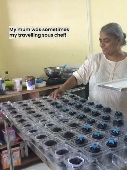 A throwback to the early days when my mum was sometimes my traveling sous chef, helping me pack orders.