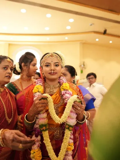A candid shot from the wedding ceremony. My waterproof makeup application ensures that the bride looks fresh and perfect through all the emotional and happy moments of the main event.
