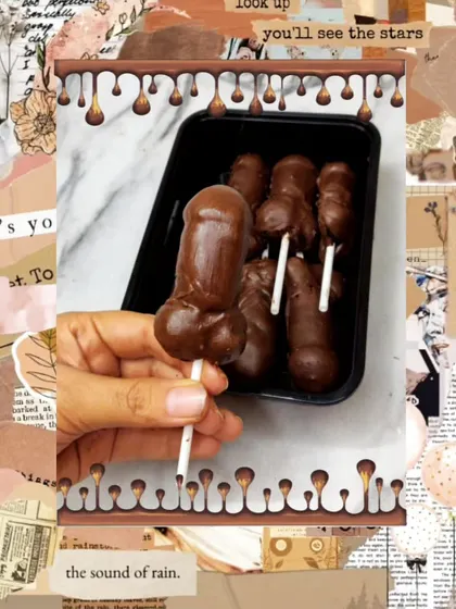 For the girls who like to have fun, these kinky chocolate cakesicles are perfect for a bachelorette or a girls' night in. They are filled with a double chocolate fudge.