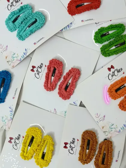 Our fun and colorful crochet clip sets are perfect for mixing and matching.