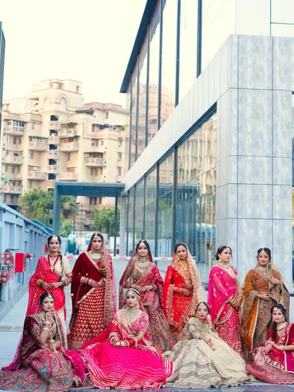 A proud moment on exam day. Our students showcase their final bridal looks, a culmination of months of hard work, practice, and dedication to mastering the art of bridal makeup.
