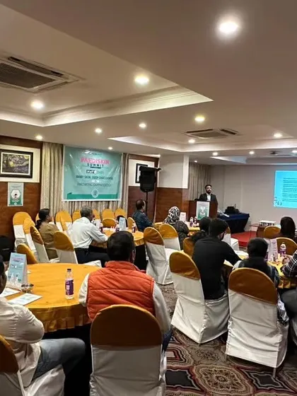 A wider view of the Paediskin Summit, where I addressed a room full of pediatricians. My focus was on practical strategies for managing childhood eczema, emphasizing the importance of a strong skin barrier.