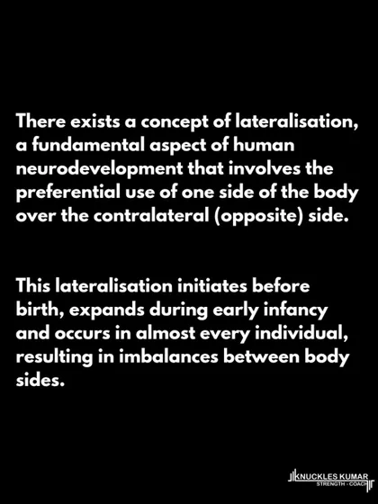 This concept is called lateralization. It's a fundamental aspect of human neurodevelopment and results in natural imbalances between sides of the body. It's normal, not a pathology.