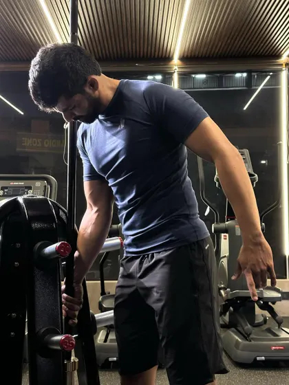 A candid shot during a training session. Every workout is an opportunity to get stronger and better.