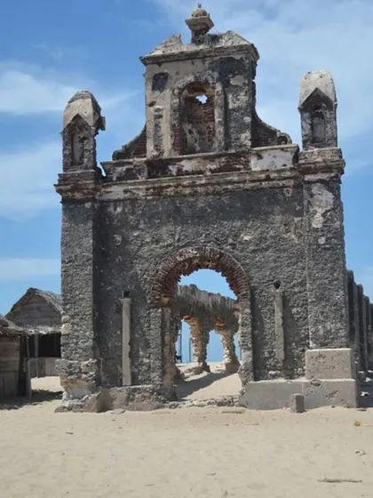 The ruins of the old church at Dhanushkodi, the "ghost town" at the southeastern tip of India. A place filled with history and haunting beauty.