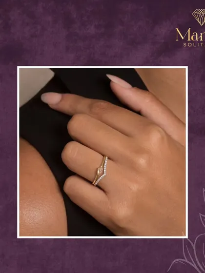 A delicate chevron-shaped ring is perfect for stacking or wearing on its own. This one features a tiny diamond at the point, adding just a hint of sparkle to your everyday look.