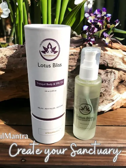 Create your sanctuary with this simple, elegant addition. The Lotus Bliss Tranquil Body & Spa Oil is designed not just to nourish your body, but to bring a sense of calm and beauty to your space.