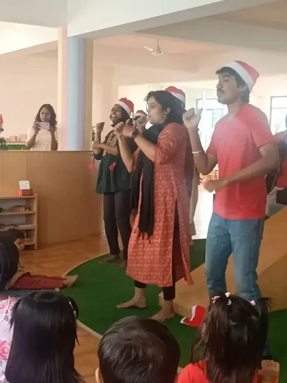 The joy of music fills the air as our community choir performs during the Christmas party.
