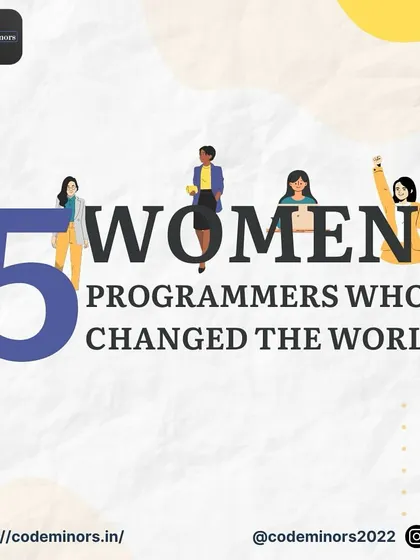 An introductory graphic for our International Women's Day series, celebrating 5 women programmers who changed the world. We honor the trailblazers who shattered glass ceilings in technology.