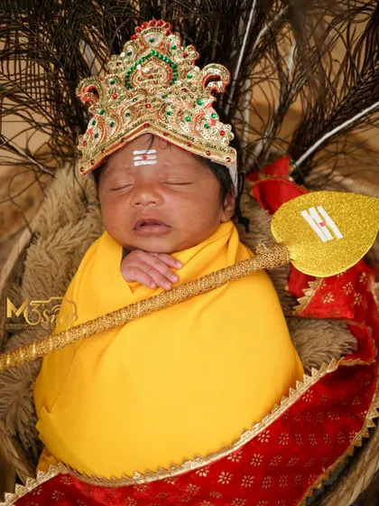 A slightly different angle, capturing the peacefulness of the sleeping baby in this powerful, spiritual theme.