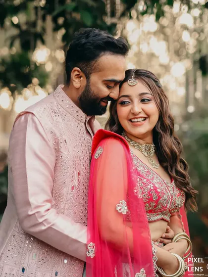 Another adorable photo of the happy couple. Virakti's makeup is fresh and youthful.