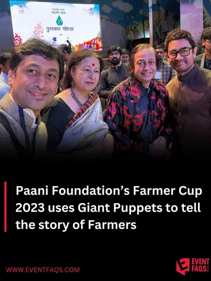 An article from EventFAQs covering our use of giant puppets to tell the story of farmers for the Paani Foundation, an initiative we are very proud to be a part of.