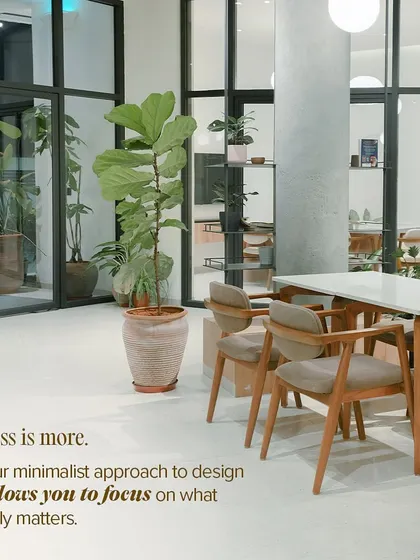Less is more. Our minimalist design, with its clean open spaces and simple furniture, allows you to focus on what truly matters.