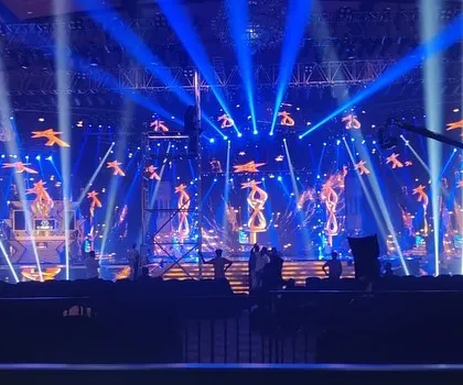 A stunning display of lighting and stage design at SIIMA. I collaborate with the best technical teams to ensure the visual aspect of the show is as powerful as the audio.