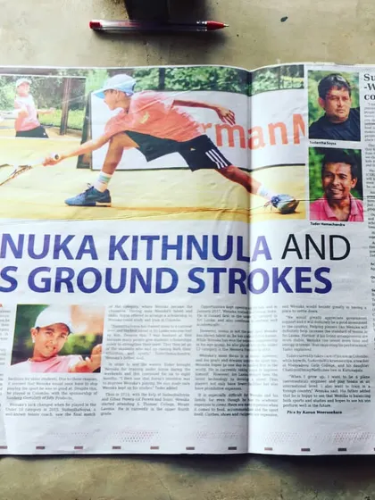 A full page interview detailing Wenuka's journey and achievements in tennis. We take immense pride in seeing our players' dedication recognized in major publications.