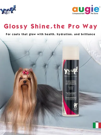 Get that professional, glossy shine for your pet's coat. This mask uses Argan, Linseed, and Wheat Germ oils to provide deep hydration and brilliance, making it perfect for achieving a show-quality look.