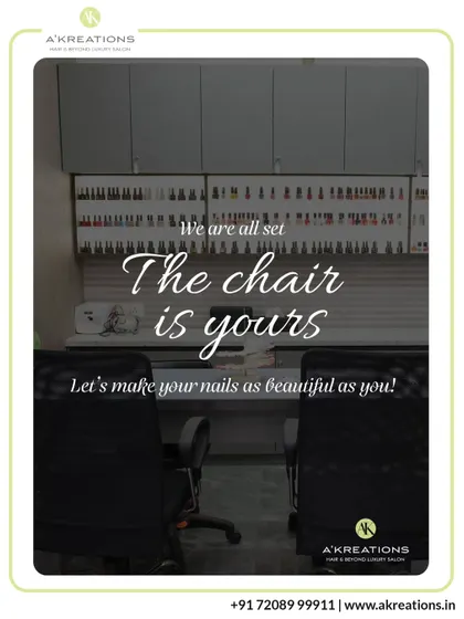 Your seat is reserved for a session of creativity and elegance. Let us craft a beautiful and unique nail design for you.