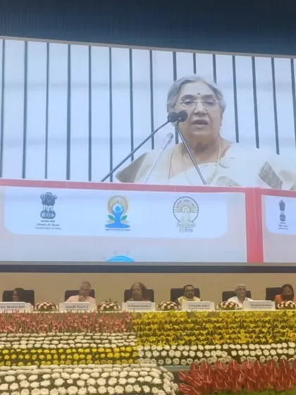Addressing the audience at the Yoga Connect summit, emphasizing that yoga is not just a practice but a way of life to be lived with awareness and harmony.