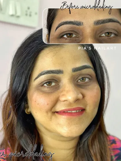 This was a color and shape correction session for a client whose previous work was not done by me. I focused on creating an even arch, correcting the old pigment color, and giving her the symmetrical, beautifully shaped brows she wanted.