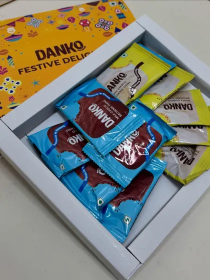 This Diwali, give the gift of happiness with Danko's premium chocolates. Here is a simple yet elegant box with an assortment of their festive delights.