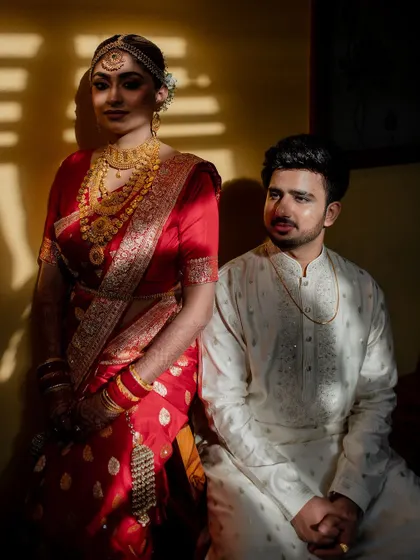 A collection of artistic and romantic portraits from a single wedding, showcasing our ability to tell a cohesive story through creative compositions, lighting, and capturing intimate moments.