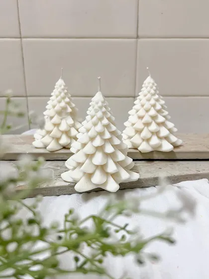 Christmas is here! Our white tree candles look like they're covered in a beautiful layer of snow.