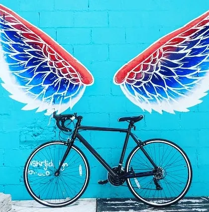 Interactive murals like these angel wings are a popular choice for cafes and retail spaces. They encourage social media engagement and turn a simple wall into a photo opportunity.