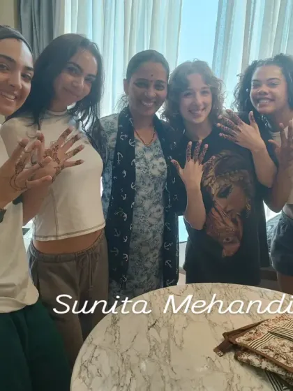 I was honored to create mehendi for these wonderful clients from abroad. It brings me joy to share the art of Indian henna with people from all over the world and see their happy faces.