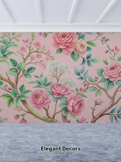 A vibrant and cheerful floral wallpaper design. This kind of large-print wallpaper is ideal for a feature wall in a living room or a kid's room to add a splash of color and personality.