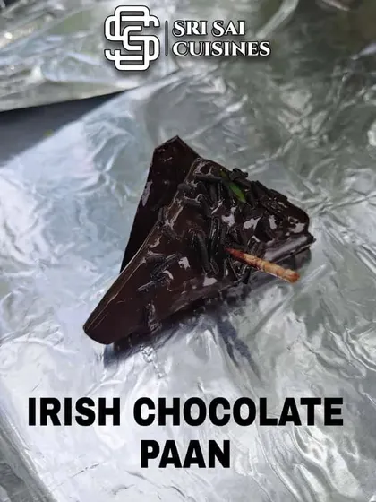 For the chocolate lovers, I present the Irish Chocolate Paan. A betel leaf is coated in fine Irish chocolate and filled with a complementary sweet mixture for a decadent treat.