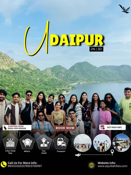 Our group enjoying the scenic beauty of Udaipur, the City of Lakes. This trip is a perfect blend of nature and royalty, with everything from stay to transport managed by us.