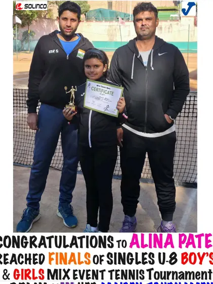 Alina Patel reaching the finals of the U-8 mixed-gender event.