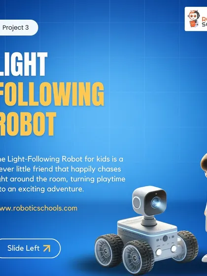 The light-following robot is a fun project that teaches kids how light sensors work. They program the robot to chase a flashlight beam around the room, turning playtime into an exciting adventure.