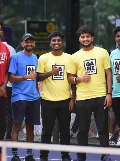 Our awesome team and volunteers ready for action at the B'luru Open. We're here to make sure every tournament runs smoothly.