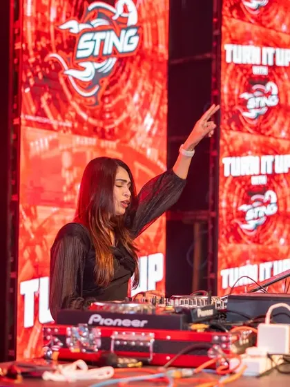 Performing on the 'Turn It Up with Sting' branded stage at Kaavaalaa 3.0. My ability to perform at major brand-sponsored events highlights my professionalism.