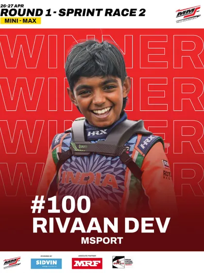 Rivaan Dev is the winner in the Mini category for Round 1 of the Meritus Cup.