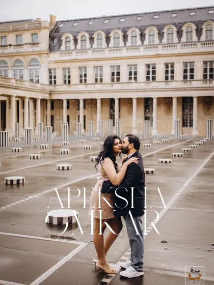 An intimate embrace in a classic Parisian courtyard. These are the quiet, romantic moments I love to capture.