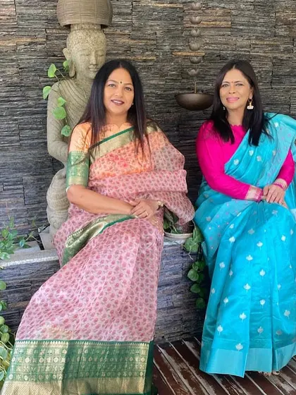 With a dear friend, both in manSi sarees, celebrating the women entrepreneurship award. It’s always better when you celebrate together.